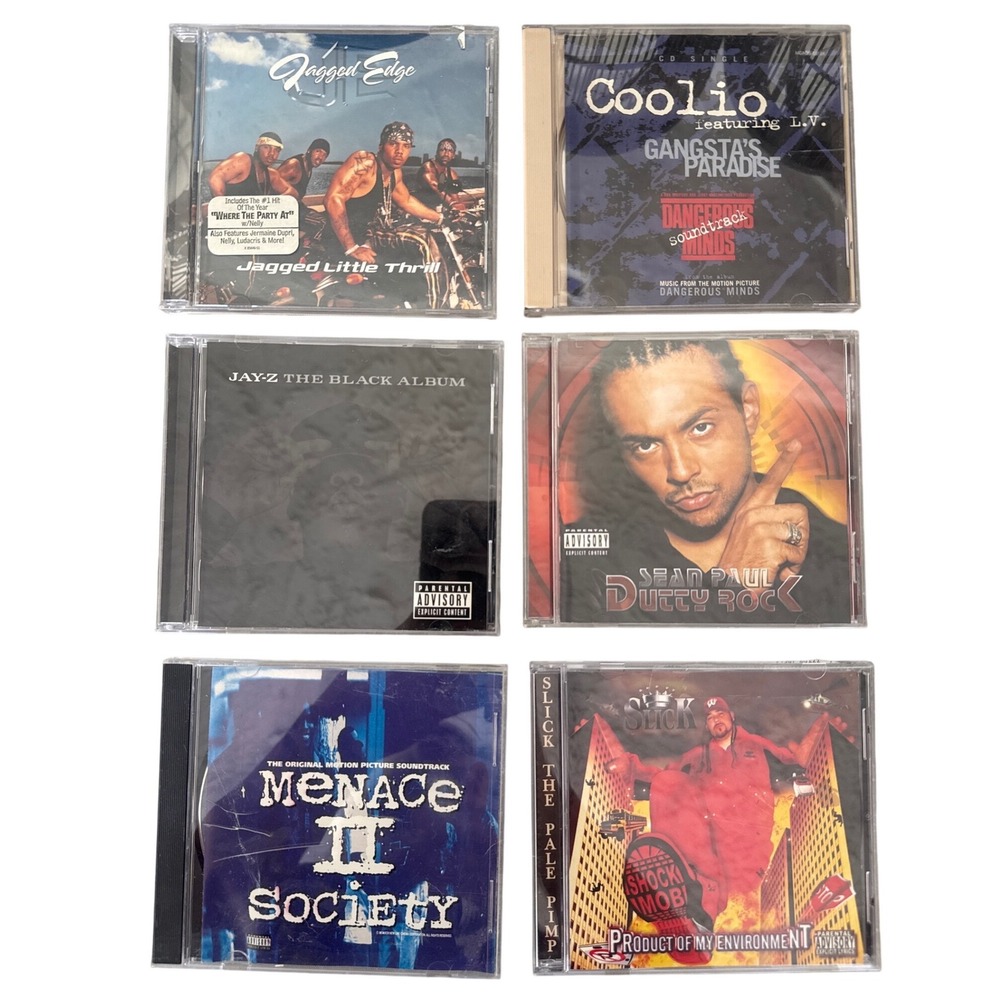 Hip Hop R&B CD Lot Jay-Z Sean Paul Jagged Edge Menace II Society Soundtrack 6pc